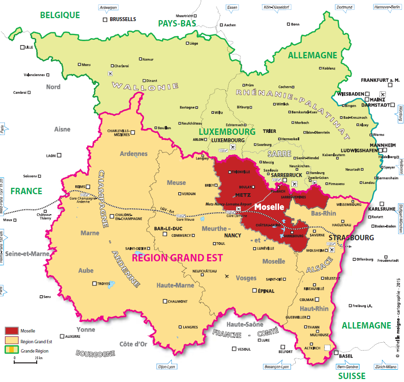 Cartographie Région Grand Est - Département de la Moselle