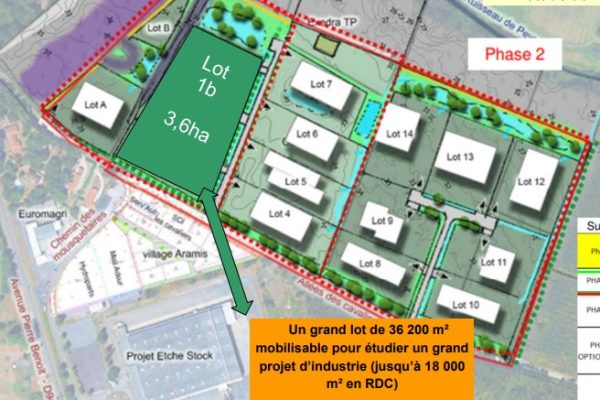 À vendre ou à louer – Terrains industriels entre 1,1 ha et 3,6 ha disponible à Saint Paul Les Dax – Landes (40)