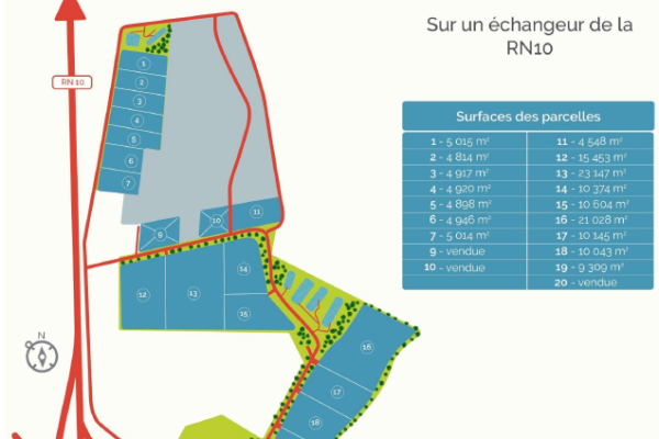 À vendre – Terrain de 33 hectares divisibles à partir de 4 500 m² à Chenon