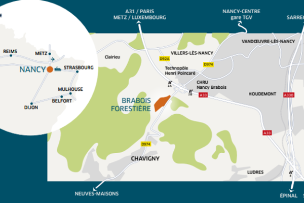 À vendre – Terrain Industriel de 8 000m² dans le parc d’activités Brabois Forestière à proximité de Nancy – Meurthe-et-Moselle (54)
