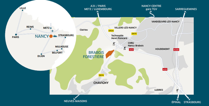 À vendre – Terrain Industriel de 8 000m² dans le parc d’activités Brabois Forestière à proximité de Nancy – Meurthe-et-Moselle (54)