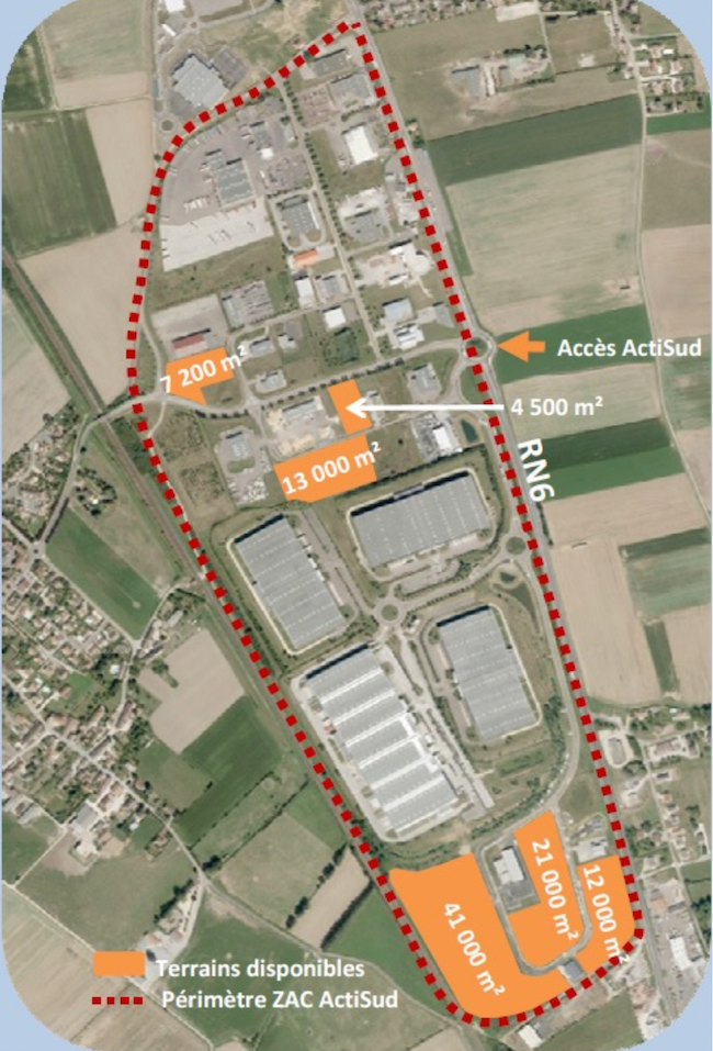 A vendre- Terrains de 6,5 ha en Zone Actisud à Saône-et-Loire (71)