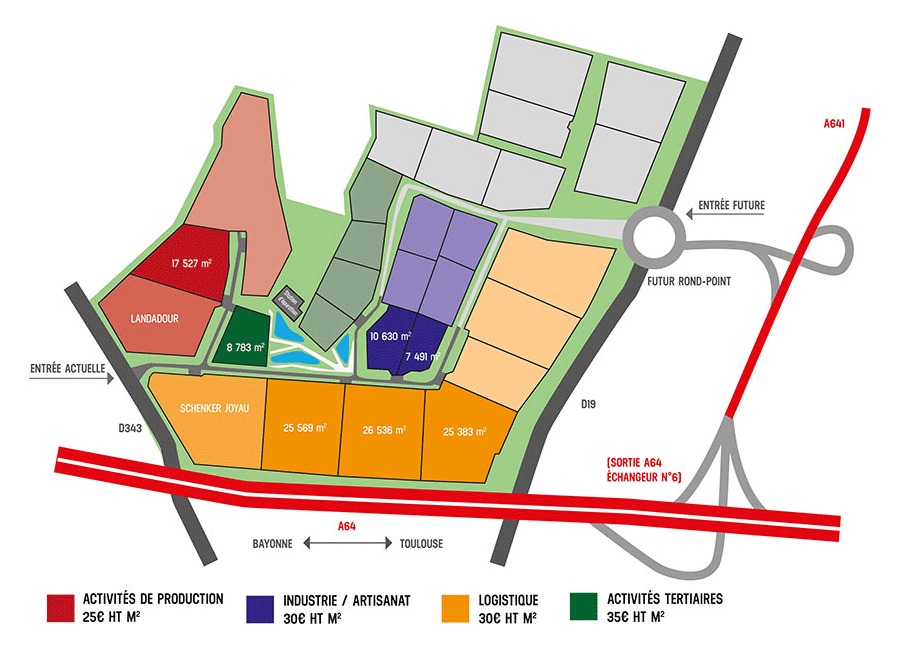 À vendre – Terrains Industriels à partir de 4 833 m² disponibles au Parc d’Activités Sud Landes – Landes (40)