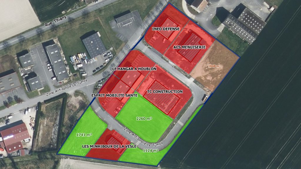 À vendre – Terrains industriels de 1 100 à 2 200 m² à Mourmelon-le-Grand – Marne (51)