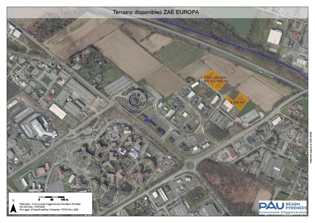 À vendre – Terrains industriels de 1 609 à 5 200 m² dans la ZAE Europa de Pau – Pyrénées-Atlantiques (64)