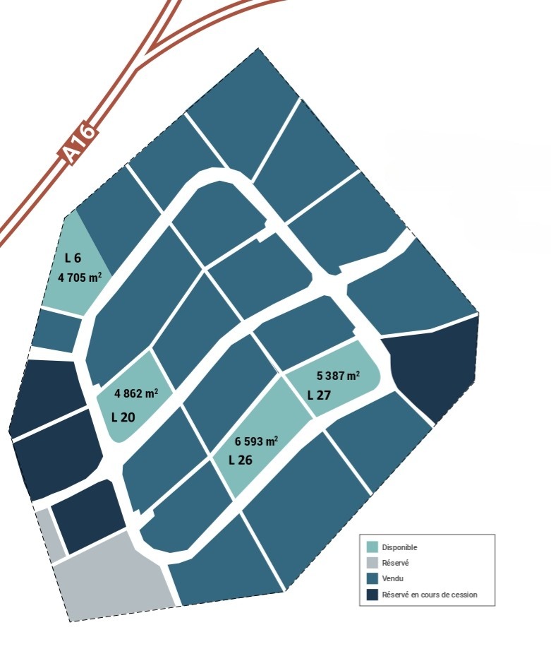 À vendre – Terrains industriels de 4 705 et 4 862 m² à Calais – Pas-de-Calais (62)