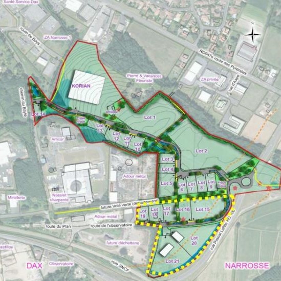 À vendre – Terrains industriels de 700 à 26 635 m² dédiés à la Santé à Narrosse – Landes (40)