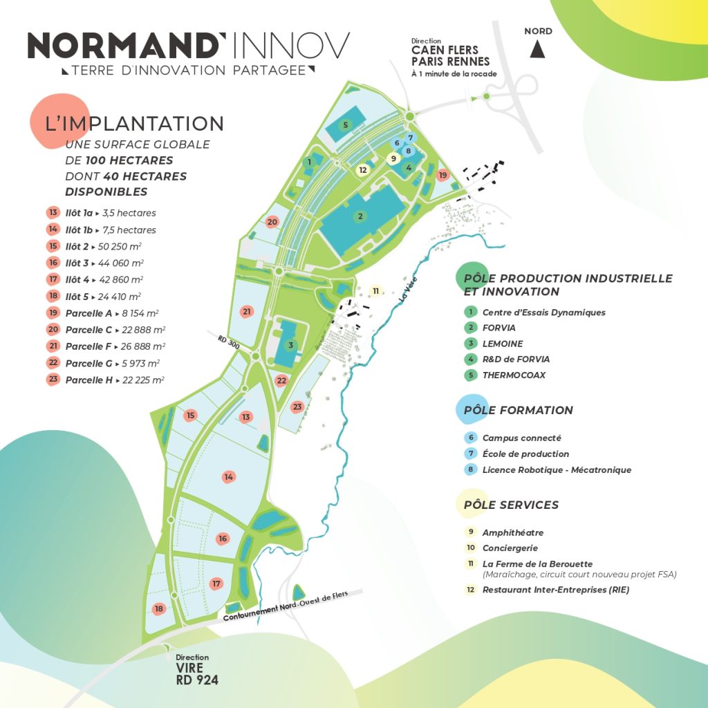 À vendre – Terrains industriels jusqu’à 7,5 hectares divisibles au sein de Normand’Innov à Caligny – Orne (61)