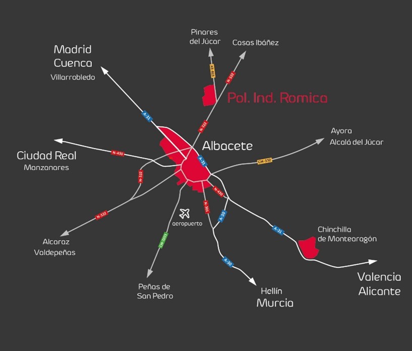 Parc d&rsquo;affaires dans le département de Albacete- Castille La Manche