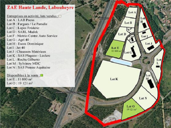 Terrains à vendre sur la zone d’activité de la Haute-Lande – Labouheyre