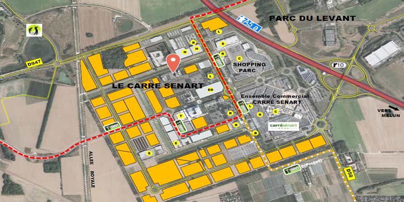 Terrains tertiaires de 2350 à 13000 m² à vendre à Lieusaint – Carré Sénart – Seine-et-Marne (77)