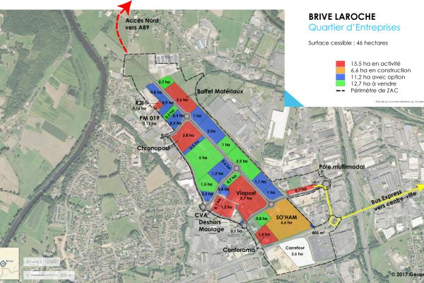 Zone d&rsquo;activités  de Brive – Quartier d&rsquo;entreprises Laroche – Labellisé site industriel clés en main par « Territoires d’industrie »