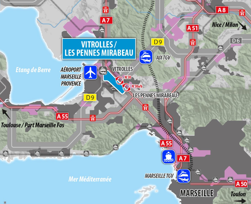 Zones d&rsquo;activités de Vitrolles et Pennes Mirabeau proche de Marignane